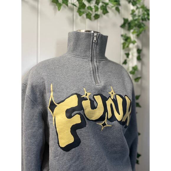 Unisex Pacsun FUNK little africa Grey Sweater W Zipper SZ L - Picture 1 of 5